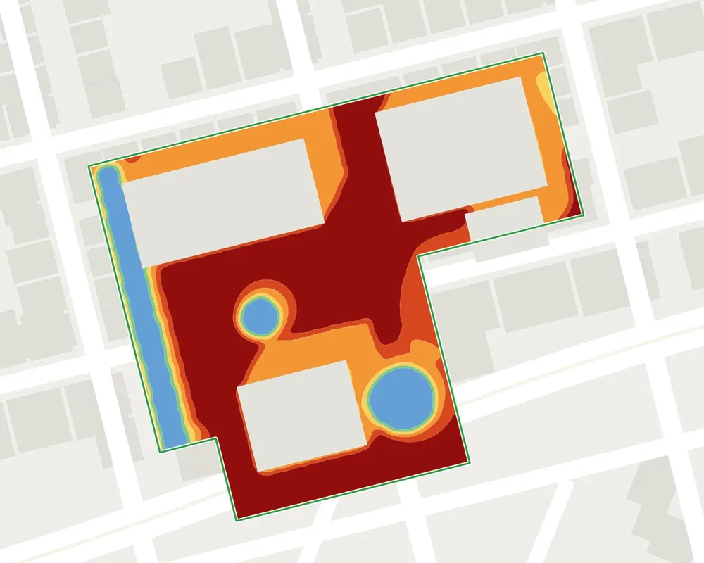 Carte température ressentie (UTCI), état initial