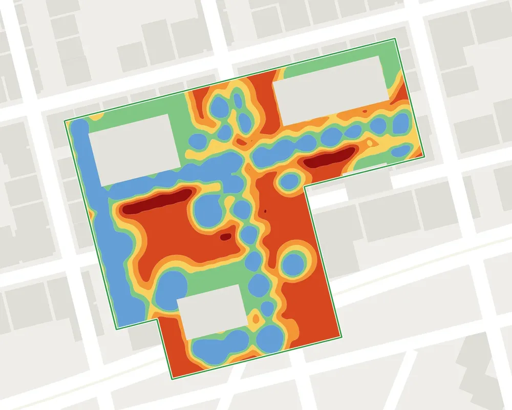 Carte température ressentie (UTCI), projet sur le même site